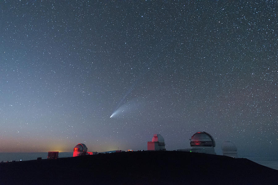 Comet NEOWISE and Mauna Kea Observatories 1 Photograph by Jason Chu