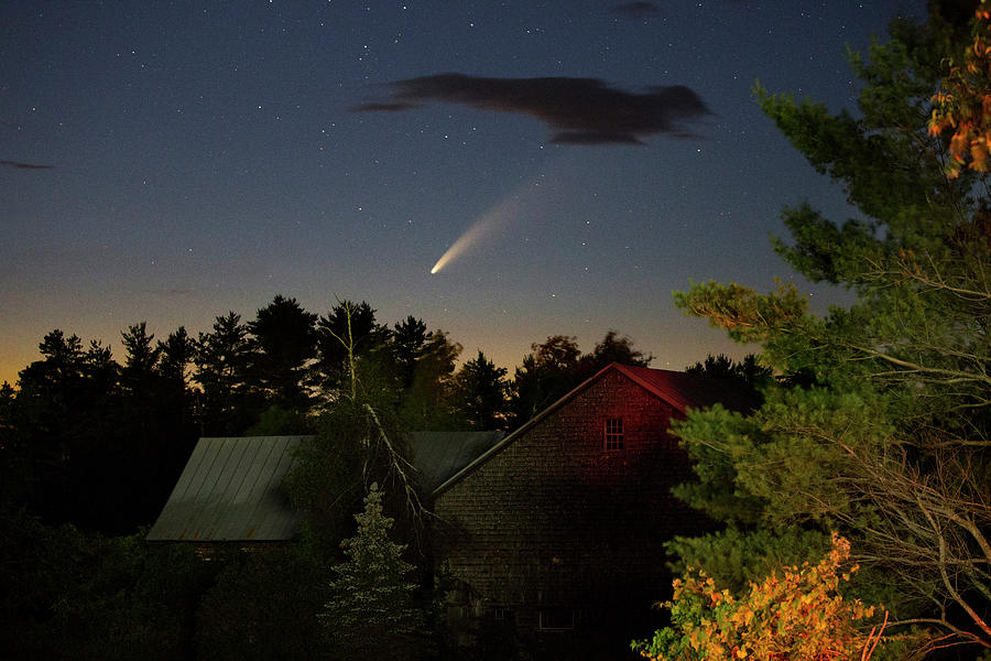 Comet NEOWISE over Barn Photograph by John Meader