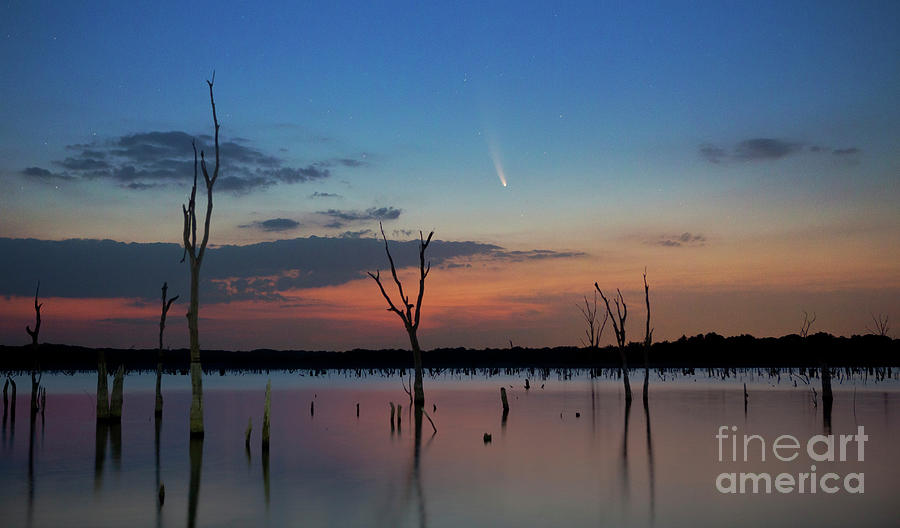 Comet Neowise over Lake Photograph by Keith Kapple