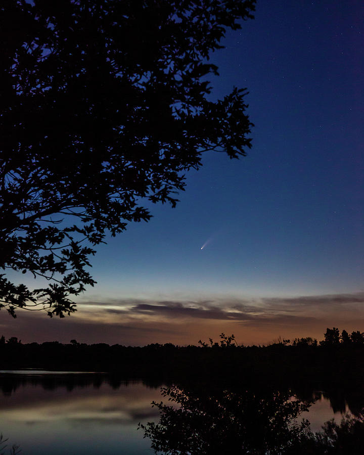 Comet NeoWise over Letha Pond. Photograph by Lon Dittrick