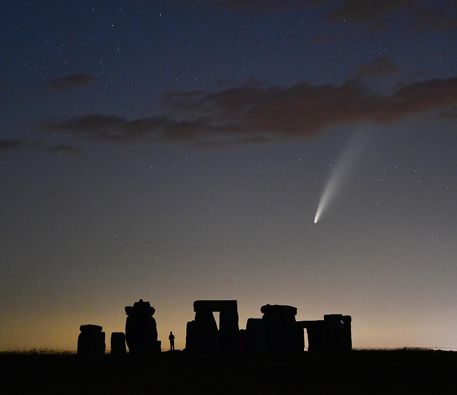 Comet Neowise  over Stonehenge Photograph by Oversnap
