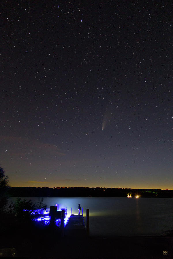 Comet Over Snow Pond Photograph by John Meader