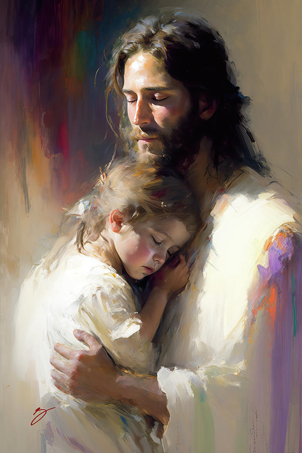 Jesus Christ Hugging Children