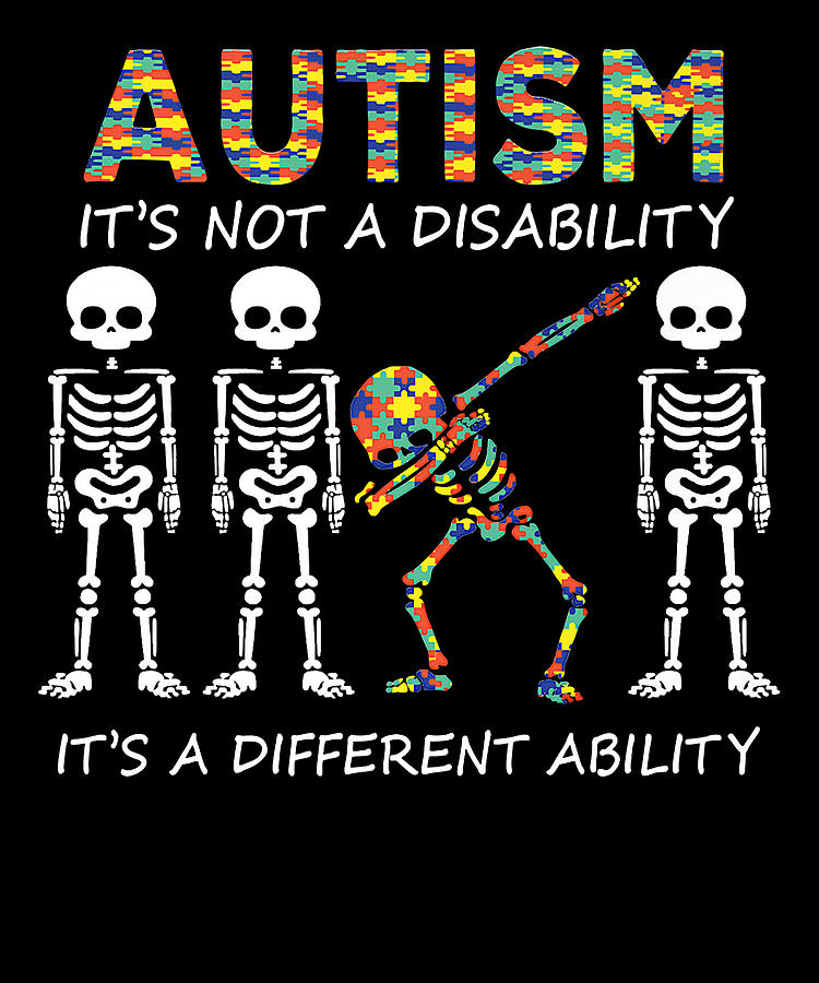 Comfortable Feeling Autism Its A Different Ability Funny Dabbing Skeleton T Premium Vintage 