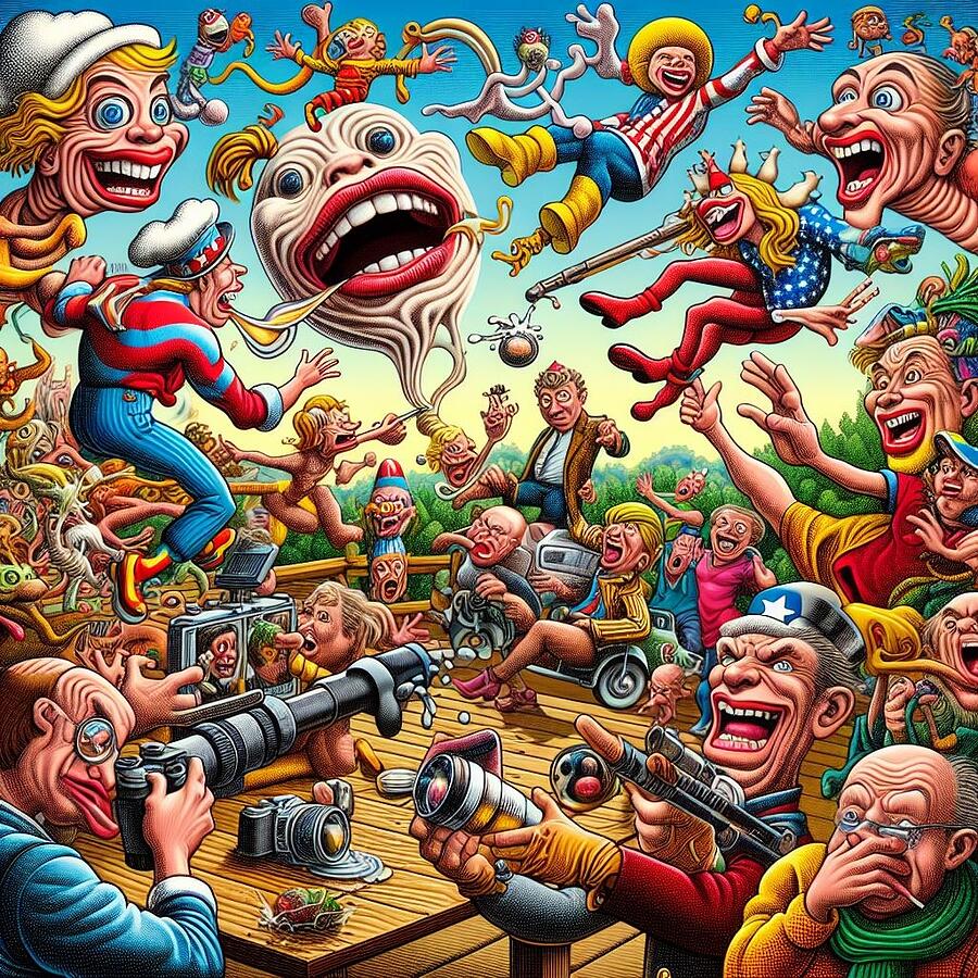 Caricatures Digital Art - Comic Chaos by Frank Taylor
