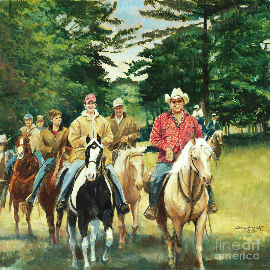Horse Painting - Coming for Lunch by Don Langeneckert