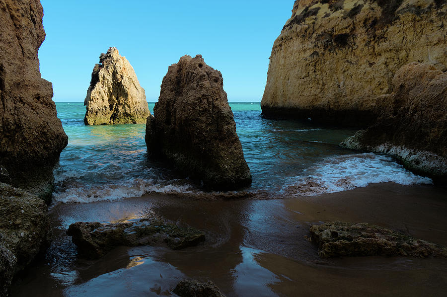 Nature Photograph - Coming Waves in Three Brothers Beach in Alvor by Angelo DeVal