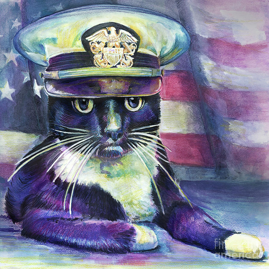 Commander Kitty Painting by Michael Volpicelli