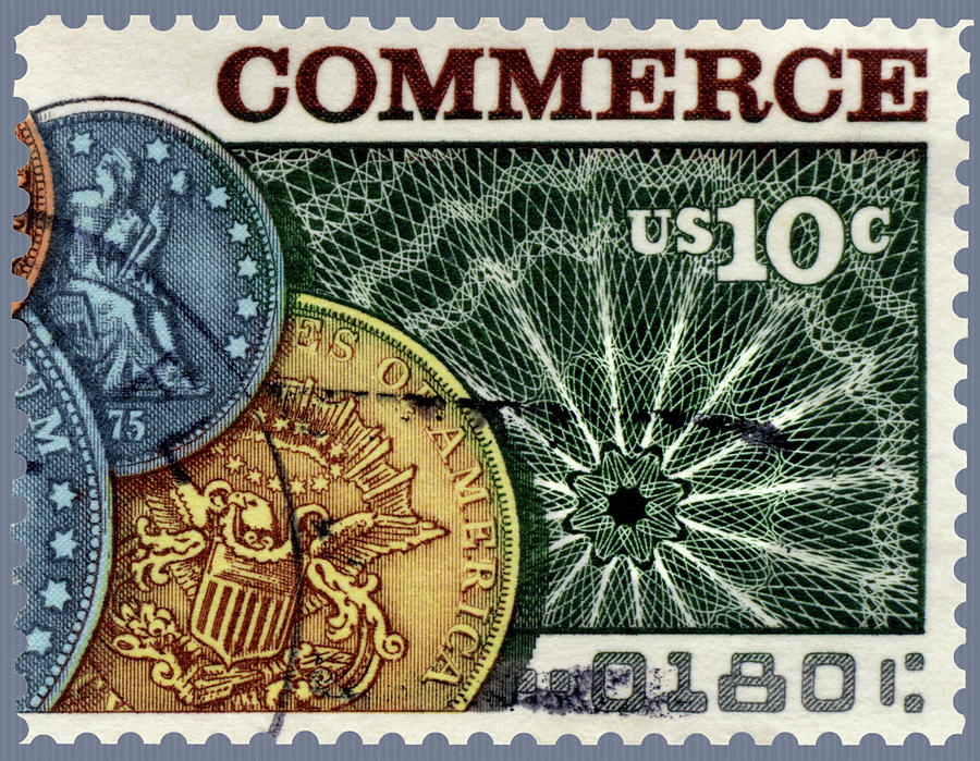 Commerce Postage Stamp Photograph by Phil Cardamone
