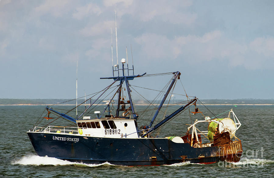Commercial Fishing Boat off of Marthas Vineyard Photograph by David Oppenheimer