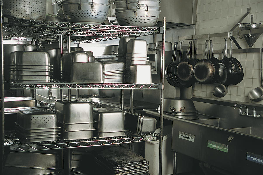 Commercial kitchen Photograph by Comstock