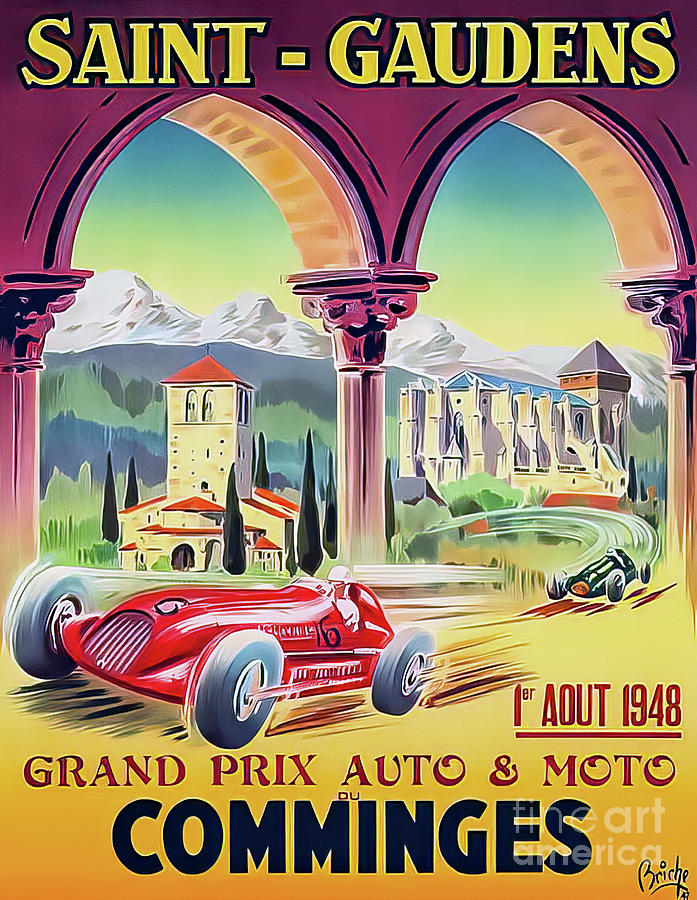 Comminges 1948 Grand Prix Drawing by M G Whittingham