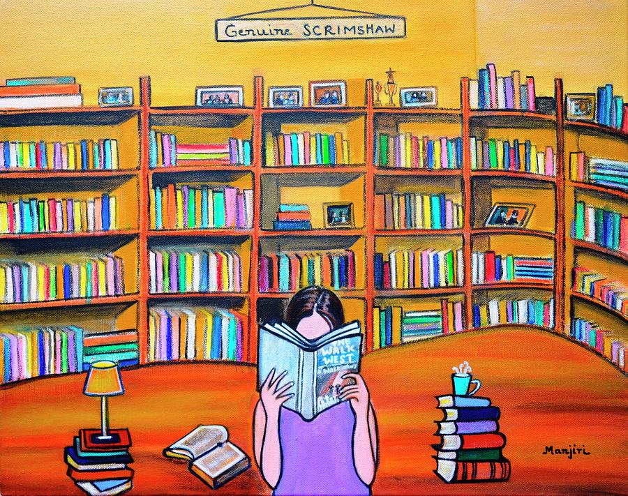 Commissioned art for a book lover Painting by Manjiri Kanvinde