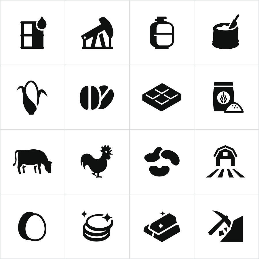 Commodity Market Icons Drawing by Appleuzr