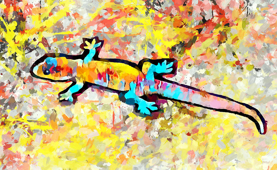 Common House Gecko 2 Painting by Chris Butler