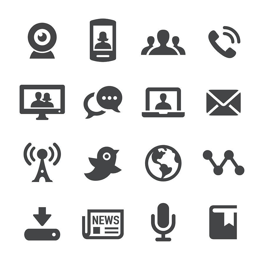 Communication and Media Icons - Acme Series Drawing by -victor-