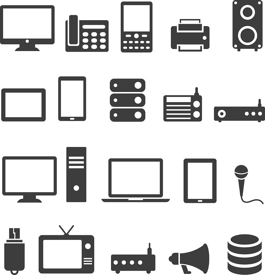 Communication device icons Drawing by FingerMedium