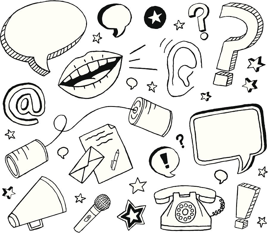 Communication Doodles Drawing by Jamtoons