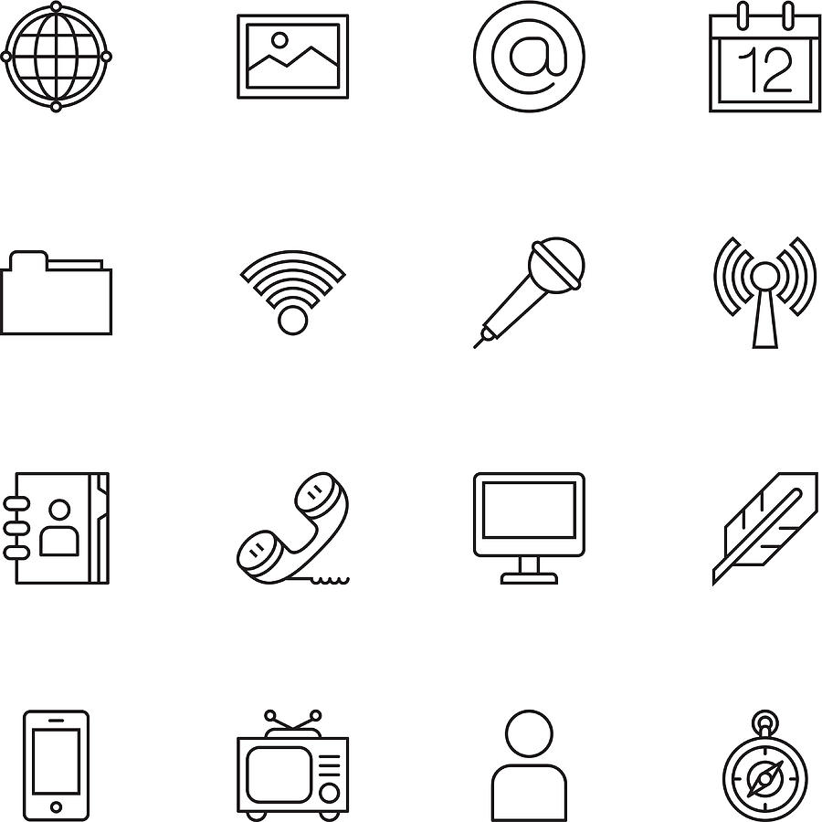 Communication Icons | set 2 - Light Drawing by TongSur
