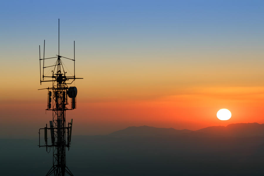 Communication tower at dusk Photograph by Antonio Luis Martinez Cano