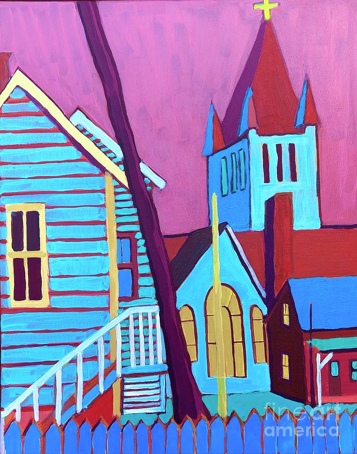 Community in Blue Painting by Debra Bretton Robinson