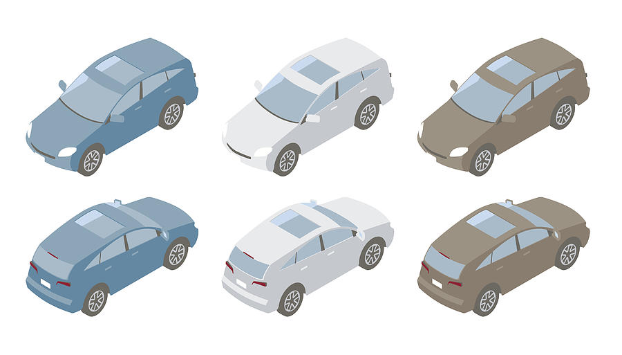 Compact SUVs Isometric Illustration Drawing by Mathisworks