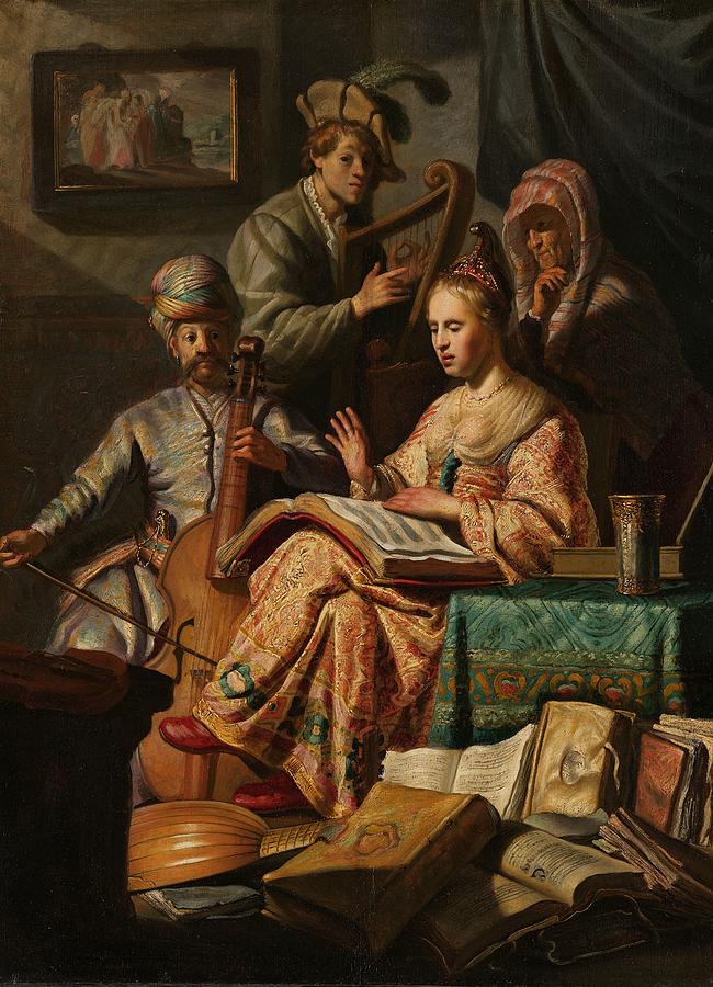 Company Making Music, Rembrandt Van Rijn, 1626 Painting