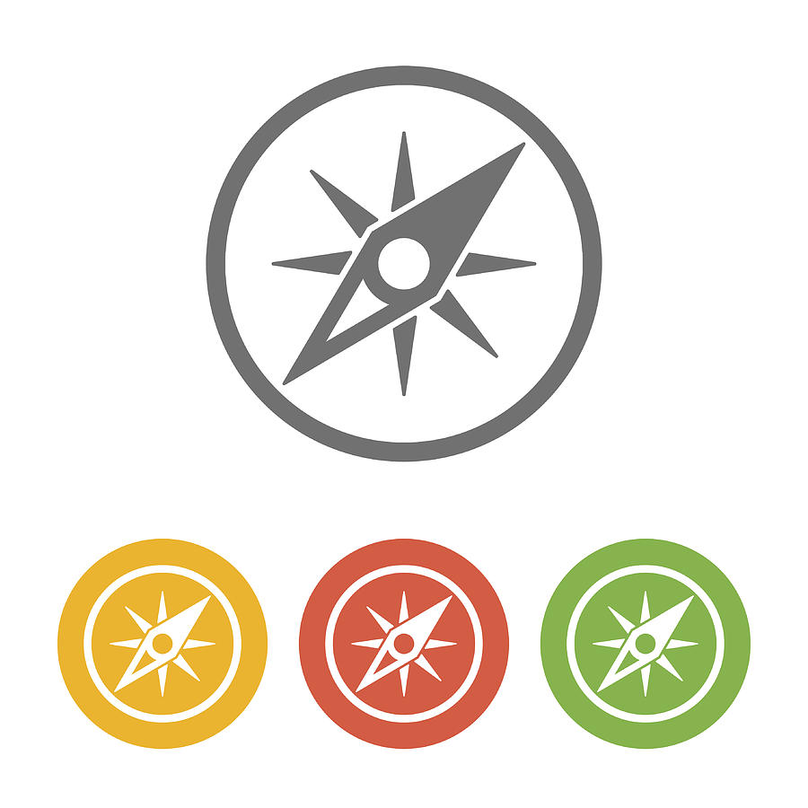 Compass Icon Set Drawing by Pop_jop