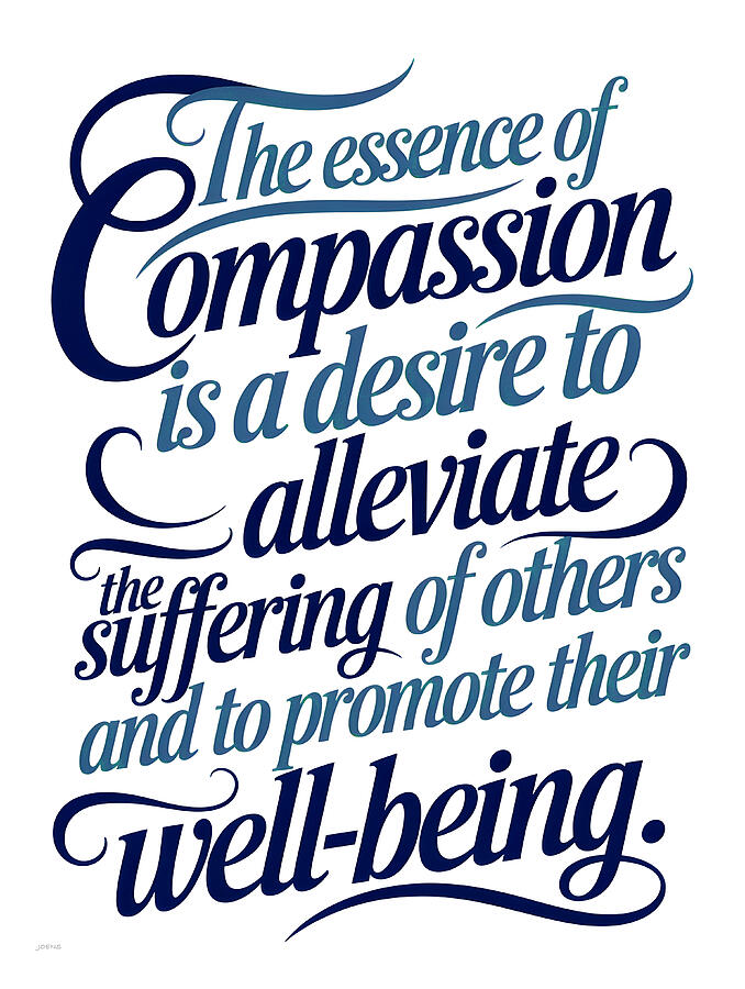 Typography Digital Art - Compassion by Greg Joens Typography Digital Art - Compassion by Greg Joens