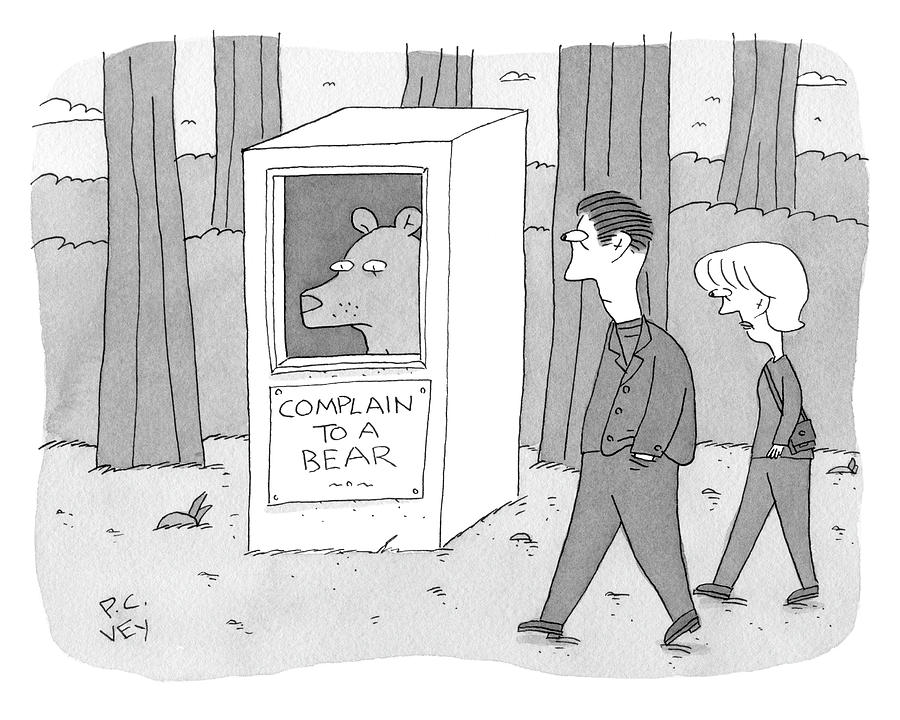 Complain To A Bear Drawing by Peter C Vey