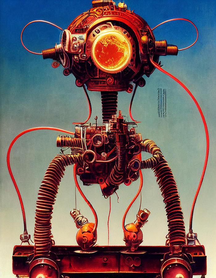 Complex Robot With Exposed Wiring Detailed Machinery Steampunk ...