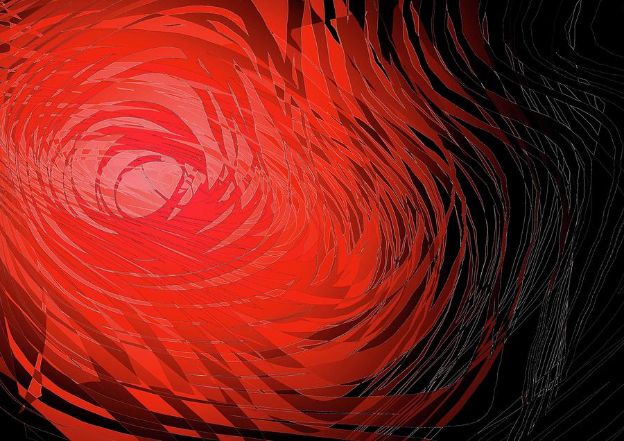 Complex Spiral Red Digital Art by Kris Haney Sirk Designs Ltd