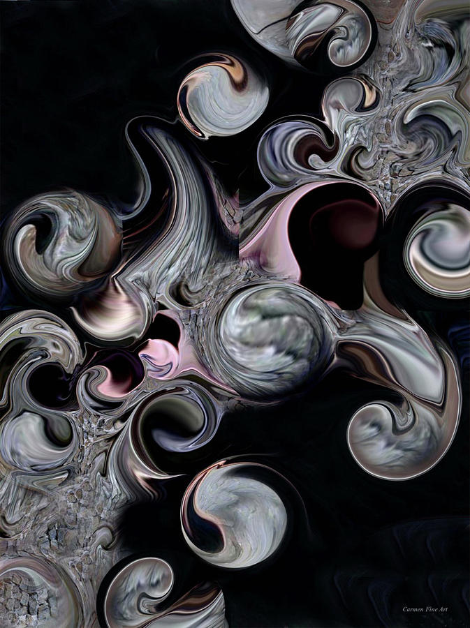 Abstract Digital Art - Complex Vision of Blue Matter by Carmen Fine Art