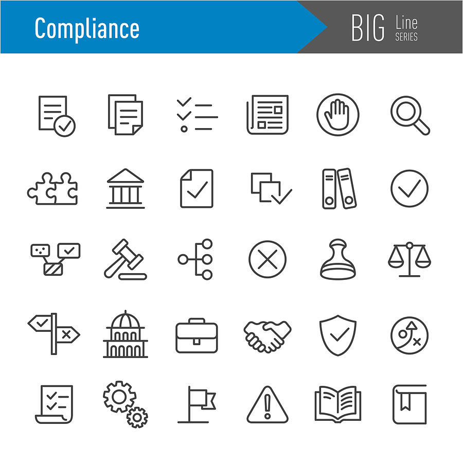 Compliance Icons - Big Line Series Drawing by -victor-