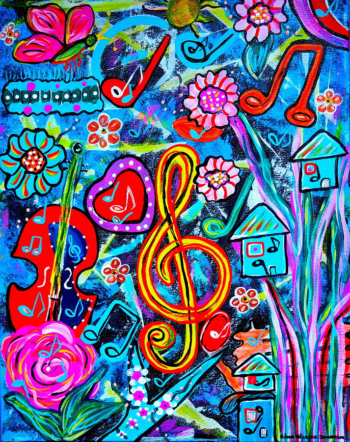 Composers heart Painting by Gina Nicolae Johnson