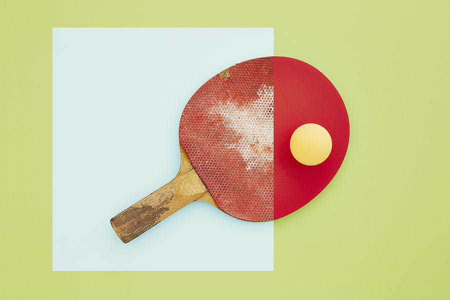 Composite image of old and new table tennis bats Photograph by Richard Drury