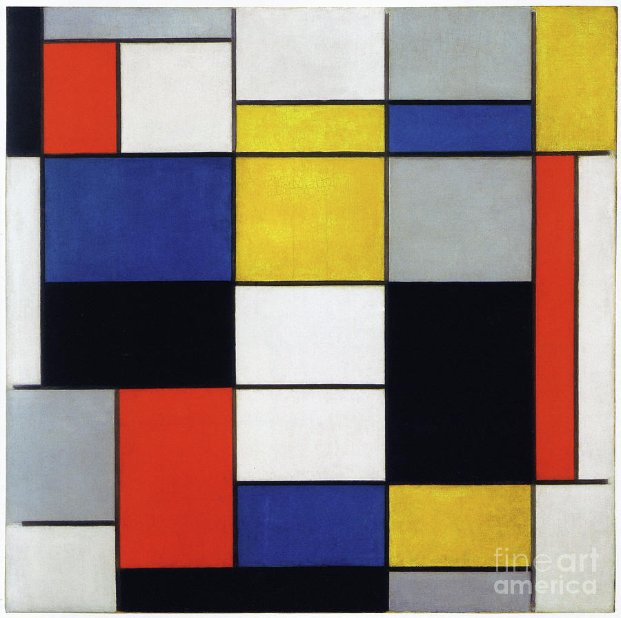 Composition A, 1920 Painting by Piet Mondrian