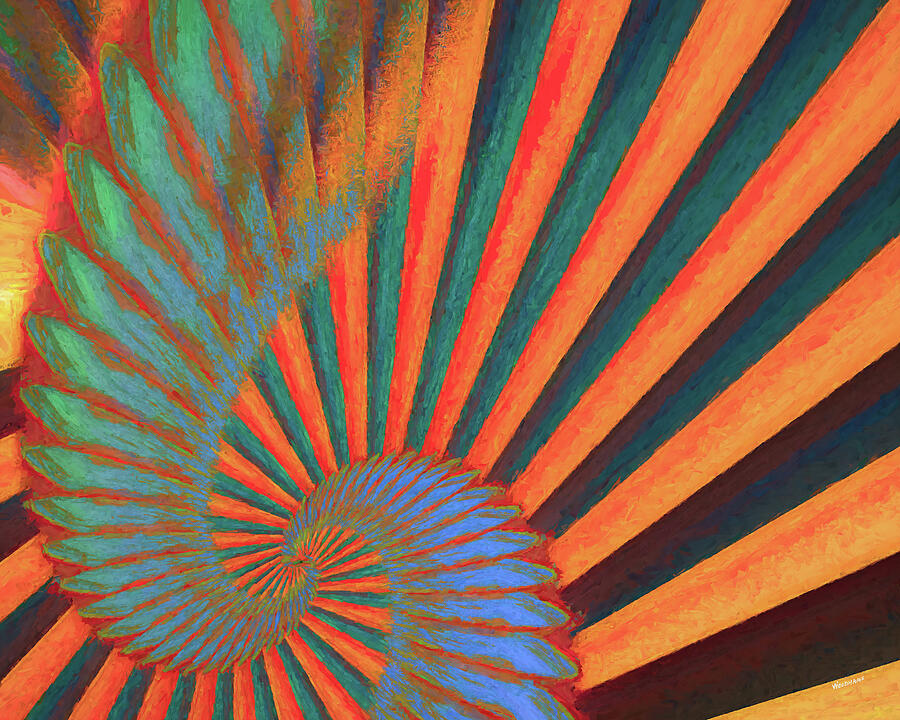 Composition in Orange, Blue and Green Digital Art by Jon Woodhams