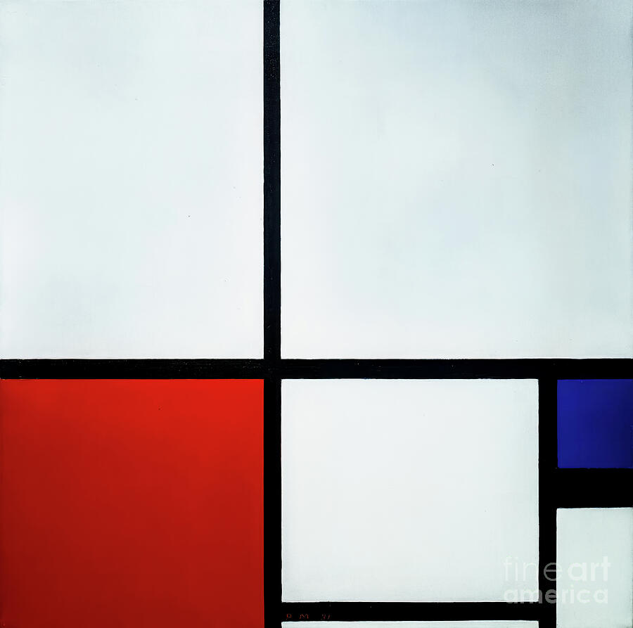 Composition No 1 with Red and Blue by Piet Mondrian 1931 Painting by Piet Mondrian