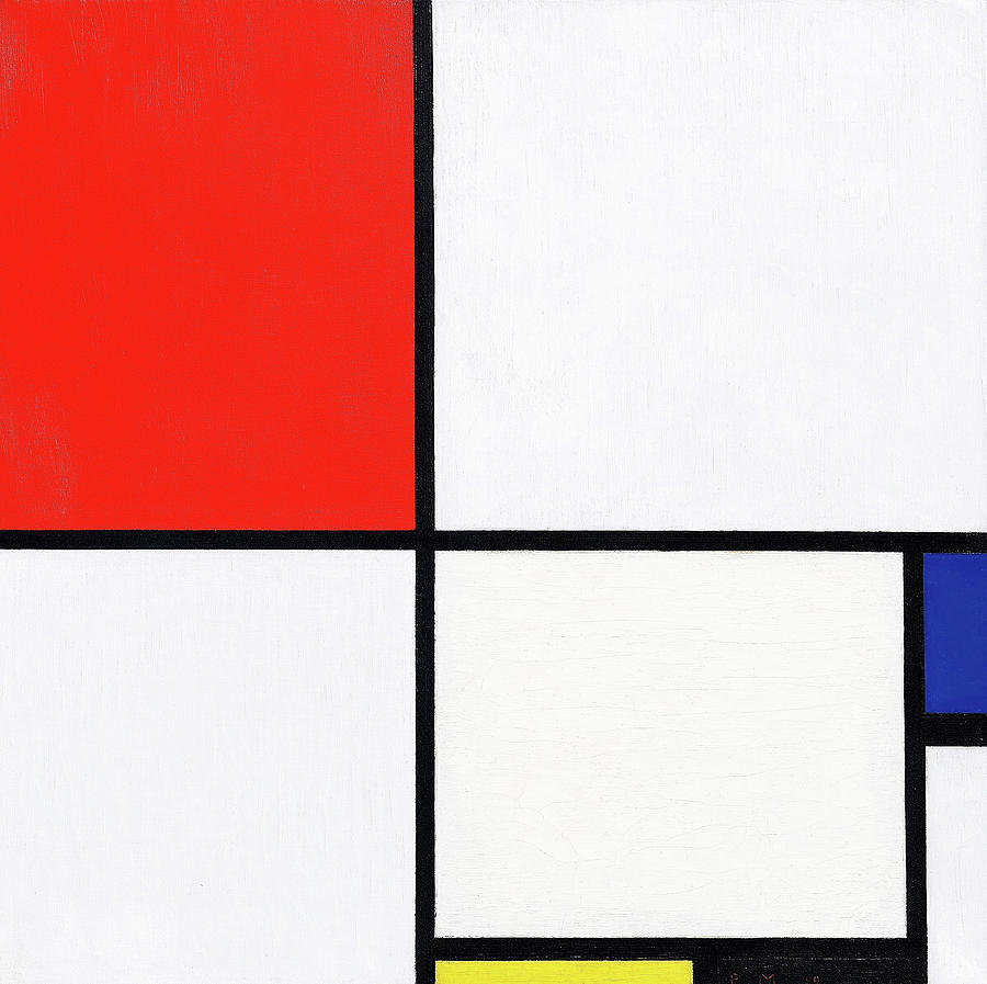 Composition No.III, with Red, Blue, Yellow, and Black - Digital ...