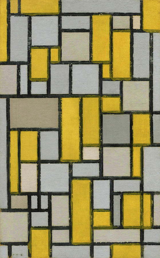 Composition With Grid, 1918 Painting By Piet Mondrian - Pixels