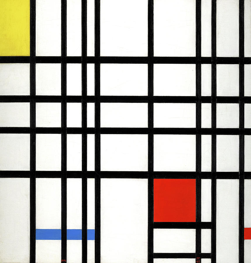 Composition with Yellow, Blue and Red, 1937-1942 Painting by Piet ...