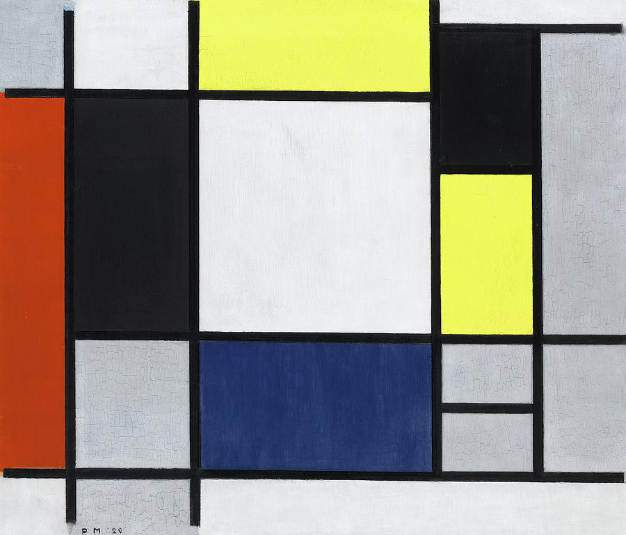 Composition with Yellow, Red, Black, Blue and Gray, 1920 Painting by ...