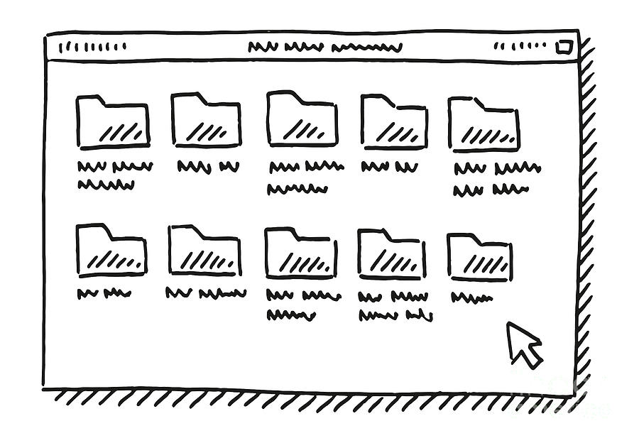 Computer File Folder Window Drawing Drawing by Frank Ramspott Fine Art America