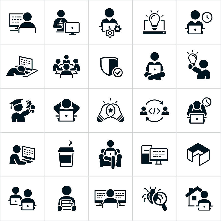 Computer Programming Icons Drawing by Appleuzr