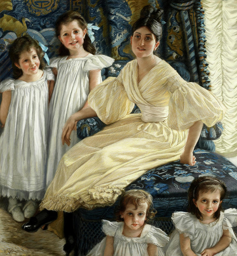 Paris Painting - Comtesse dYanville and Her Four Children, 1895 by James Tissot