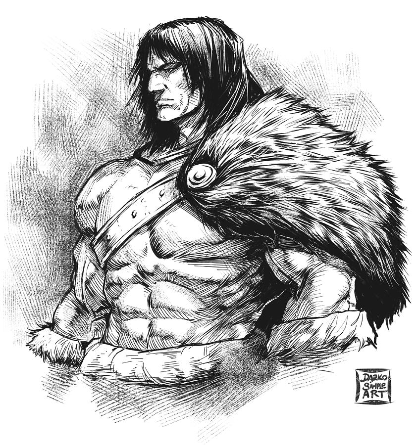 Conan Berserker Drawing by Darko B