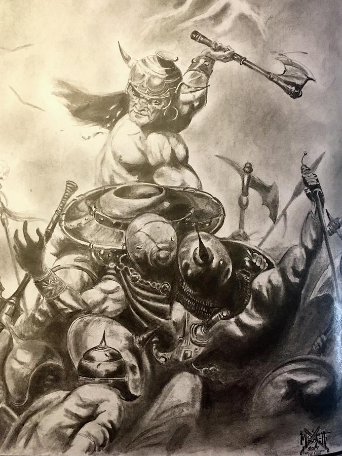 Conan the Barbarian Drawing by Art Machette | Fine Art America