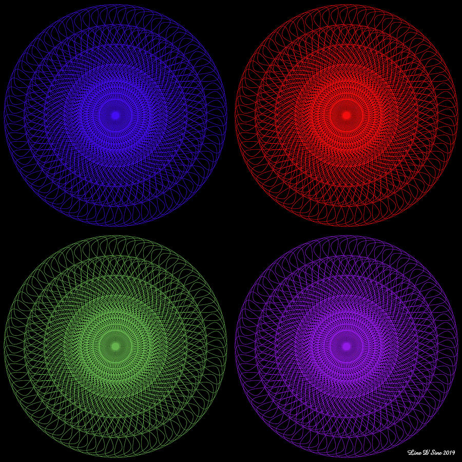 Concentric Circles 4 Up Digital Art