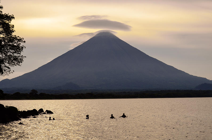 Concepción volcano w/ lake Nicaragua, in Ometepe Photograph by Volanthevist